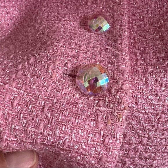 Escada Pink Women's Tweed Wool Blend Blazer Suit Jacket - Picture 3 of 15